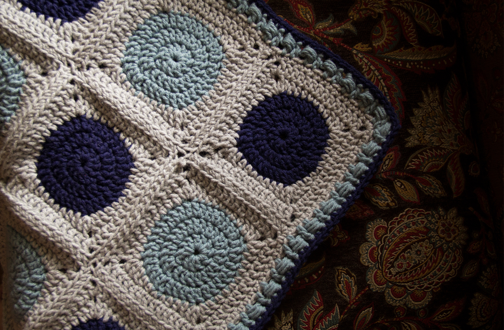 "Circle to Square" Granny Square - Newborn Blanket