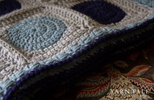 "Circle to Square" granny square - newborn blanket