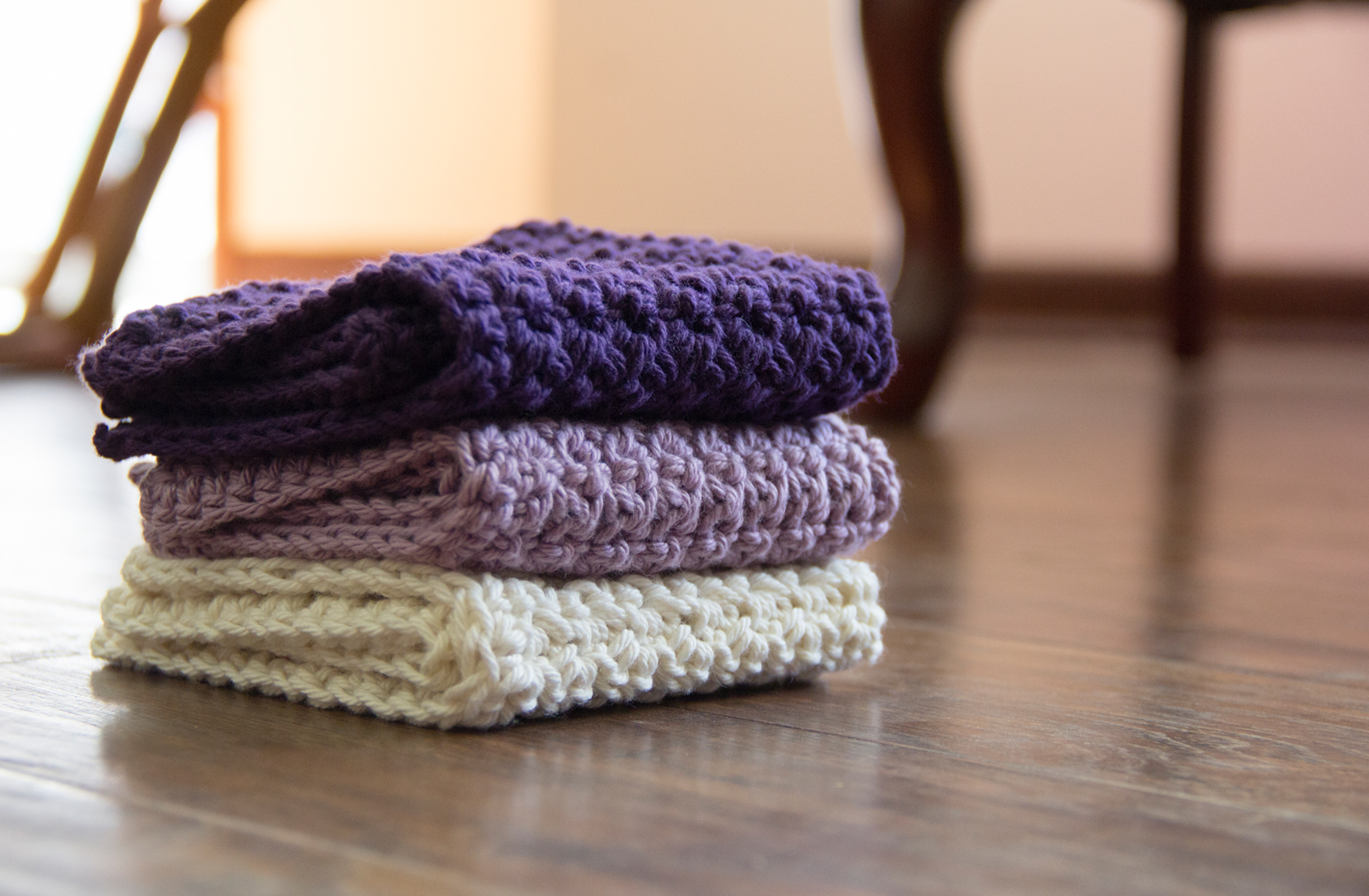 Violet-Lilac Washcloths - Yarn Tale Collective